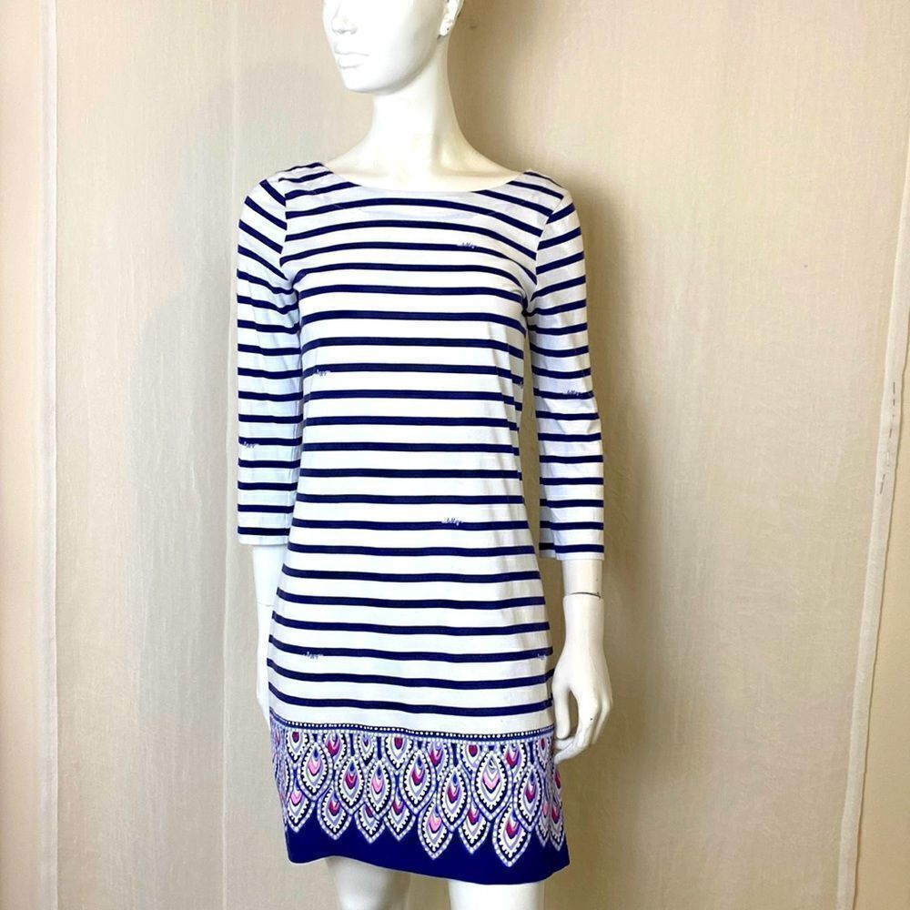 Lilly Pulitzer Dress Small Blue and White Stripe